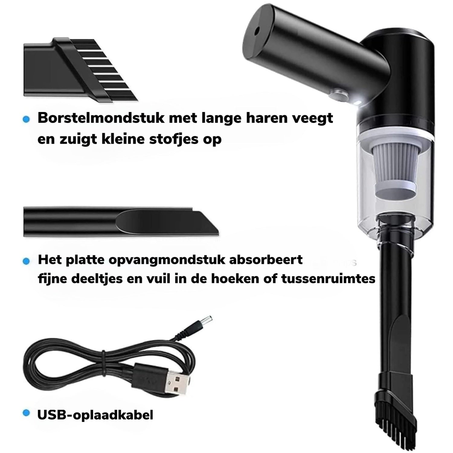 CleanTech Pro™ | USB Oplaadbare Draadloze Draagbare Stofzuiger