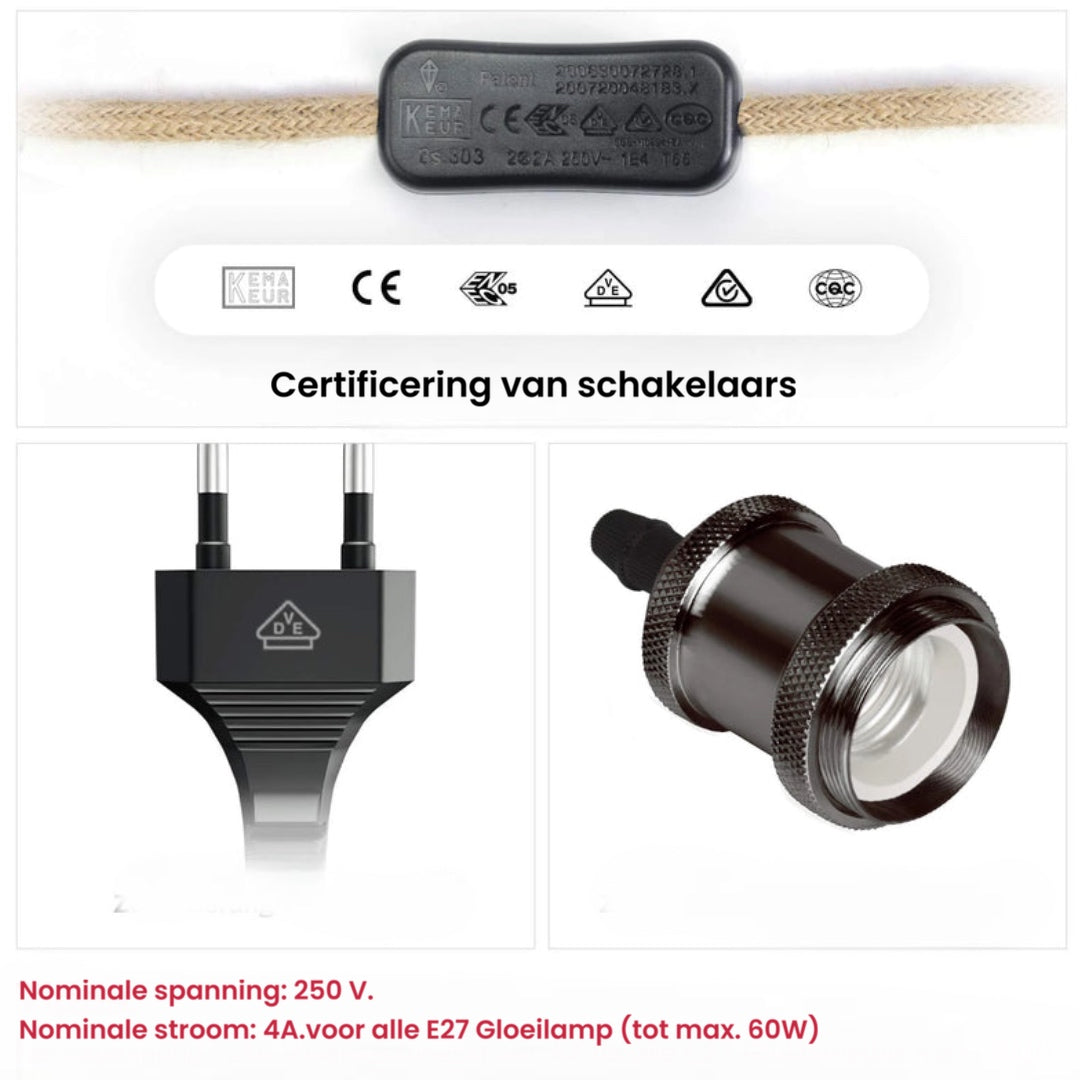 LuxeGlow™ | Industrieel ontwerp hanglamp E27 2m