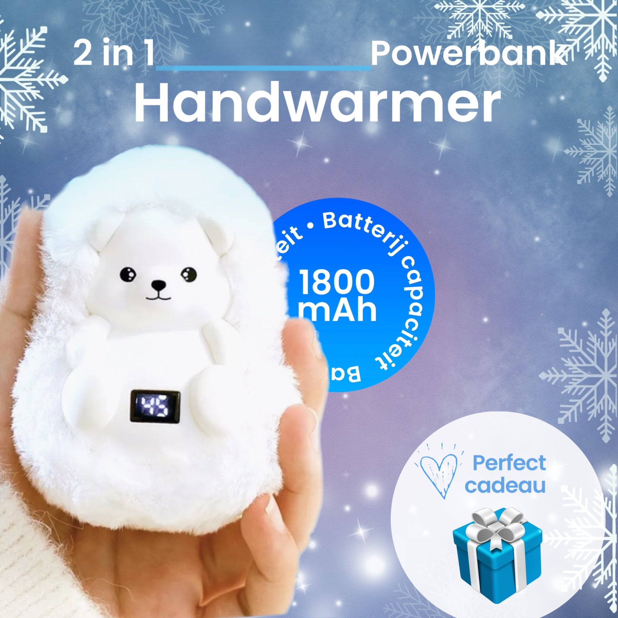 Plushify | 2-in-1 Handwarmer + Elektrische Powerbank 1800/5000 mAh