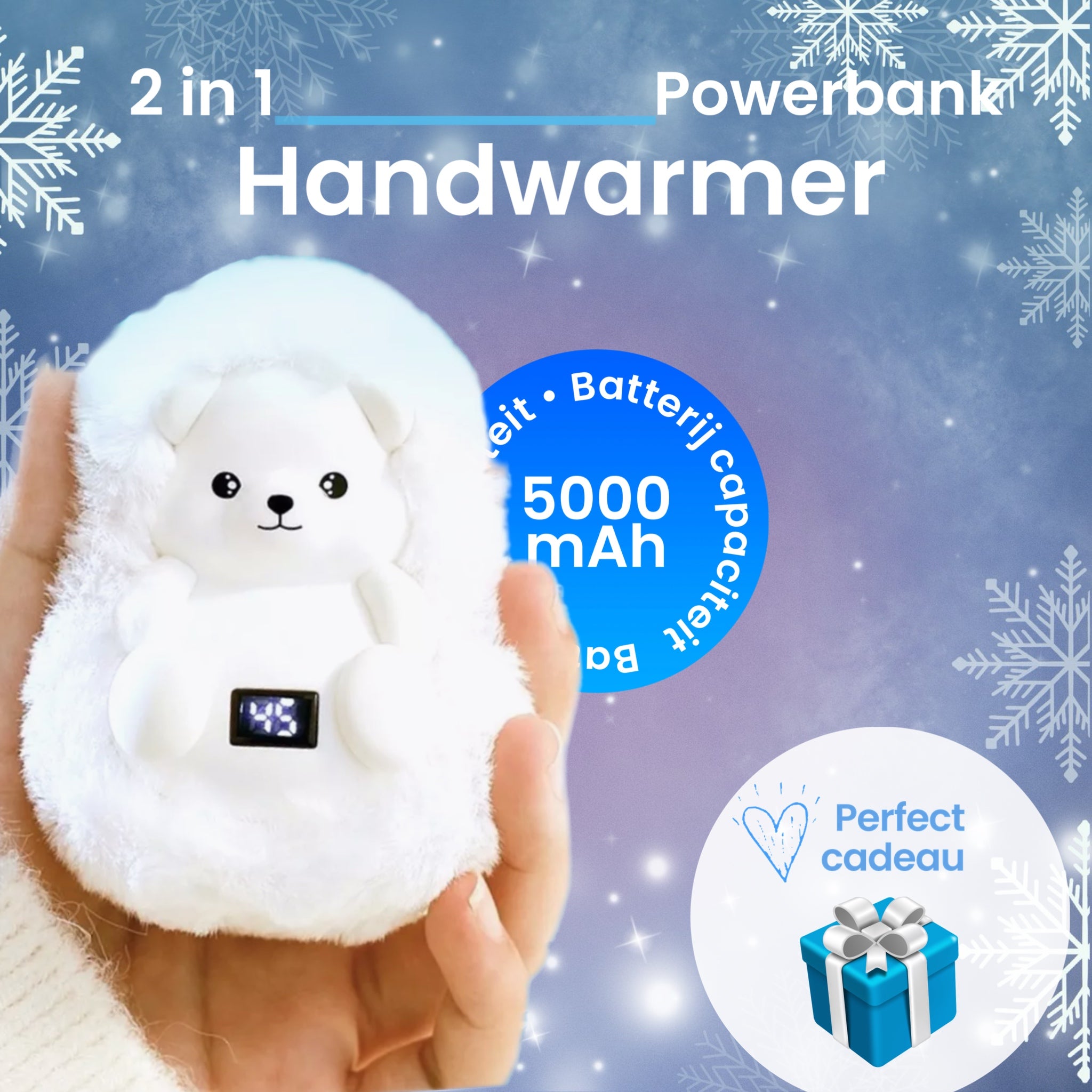Plushify | 2-in-1 Handwarmer + Elektrische Powerbank 1800/5000 mAh